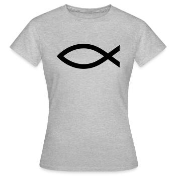 Fish (Christianity) - Women's T-Shirt - heather grey - Front - AI Model Female 172 dark (172cm)
