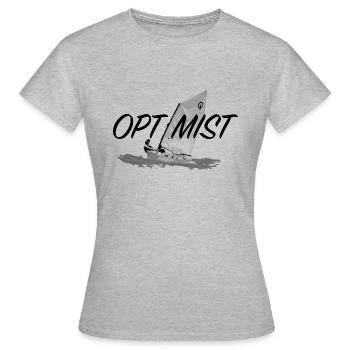 Optimist - Frauen T-Shirt - Grau meliert - Vorne - AI Model Female 172 dark (172cm)
