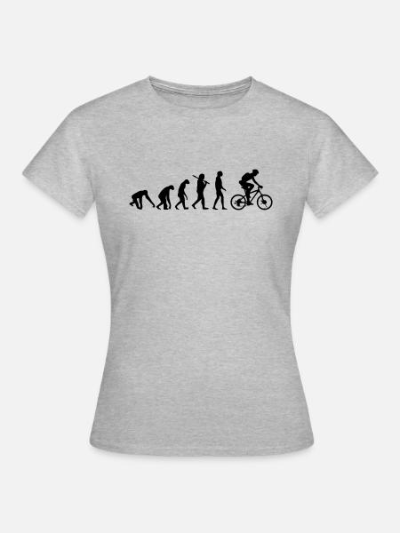 FAHRRAD EVOLUTION - Frauen T-Shirt - Grau meliert