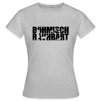 BÖHMISCH RAUHBART Jagdhunde Jagdhund Wilsigns - Frauen T-Shirt - Grau meliert - Vorne - AI Model Female 172 dark (172cm)