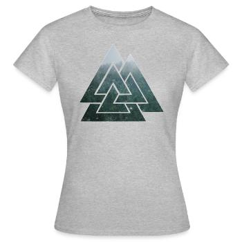 Runes viking, noeud wotans, idée cadeau triangle - T-shirt Femme - gris chiné - Devant - AI Model Female 172 dark (172cm)