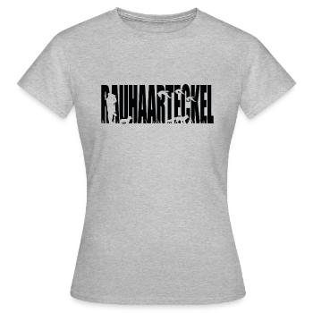RAUHAARTECKEL Jagdhund Jagdhunde Wilsigns - Frauen T-Shirt - Grau meliert - Vorne - AI Model Female 172 dark (172cm)