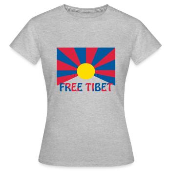 free tibet flag - Women's T-Shirt - heather grey - Front - AI Model Female 172 dark (172cm)