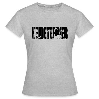 HEIDETERRIER Jagdhunde Jagdhund Wilsigns - Frauen T-Shirt - Grau meliert - Vorne - AI Model Female 172 dark (172cm)