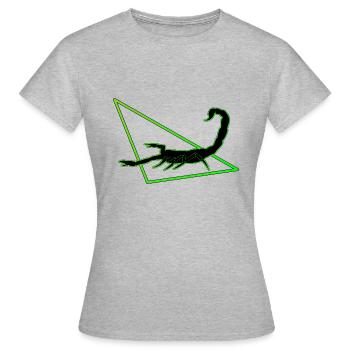 Scorpion en vert - T-shirt Femme - gris chiné - Devant - AI Model Female 172 dark (172cm)