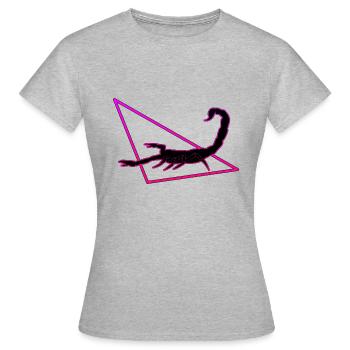 Scorpion en violet/rose - T-shirt Femme - gris chiné - Devant - AI Model Female 172 dark (172cm)