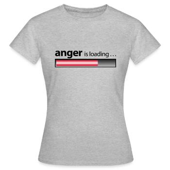 Meine Wut steigt - mein Zorn steigt - Frauen T-Shirt - Grau meliert - Vorne - AI Model Female 172 dark (172cm)