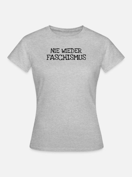Nie Wieder Faschismus - Frauen T-Shirt - Grau meliert