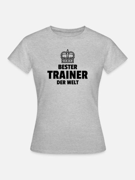 Bester Trainer Der Welt - Frauen T-Shirt - Grau meliert