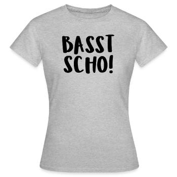Basst Scho! - Frauen T-Shirt - Grau meliert - Vorne - AI Model Female 172 dark (172cm)