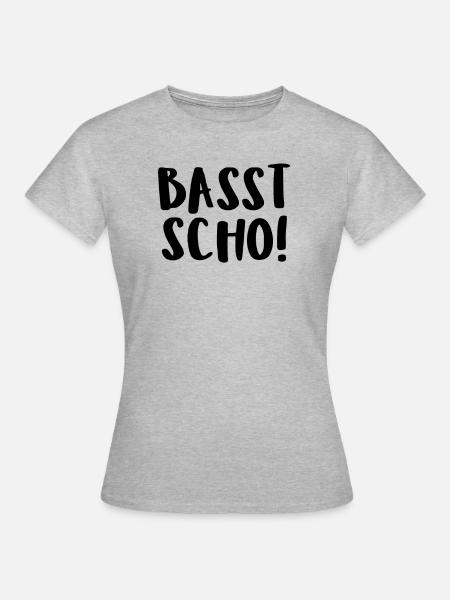 Basst Scho! - Frauen T-Shirt - Grau meliert