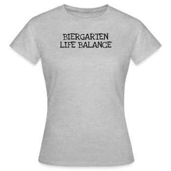 Biergarten Life Balance - Frauen T-Shirt - Grau meliert - Vorne - AI Model Female 172 dark (172cm)