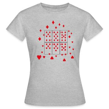 Playing Cards,Hearts,Ace,Playing Card,Heart,Hearts - Women's T-Shirt - heather grey - Front - AI Model Female 172 dark (172cm)