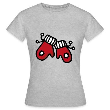Fäustling Handschuhe Winter - Frauen T-Shirt - Grau meliert - Vorne - AI Model Female 172 dark (172cm)