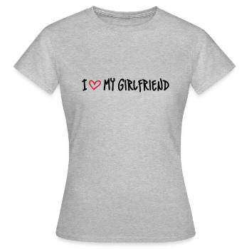 I Love my Girlfriend - Frauen T-Shirt - Grau meliert - Vorne - AI Model Female 172 dark (172cm)