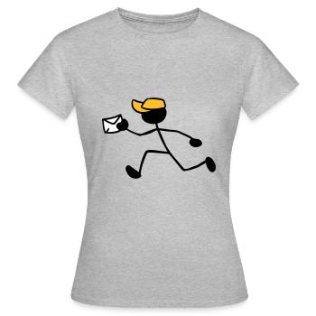 Postbote Kurier Briefzusteller Express Sendung - Frauen T-Shirt - Grau meliert - Vorne - AI Model Female 172 dark (172cm)