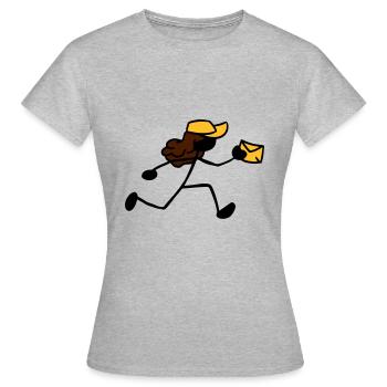 Postbotin Briefzustellerin Kurier - Frauen T-Shirt - Grau meliert - Vorne - AI Model Female 172 dark (172cm)
