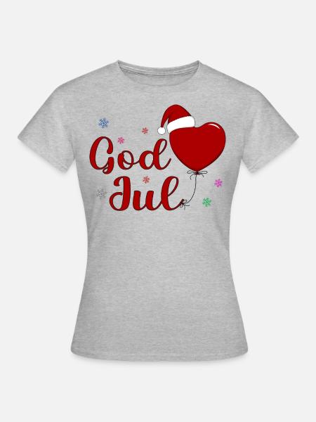 God Joul Weihnachtsfeier - Frauen T-Shirt - Grau meliert