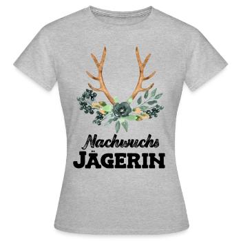 Jäger Mädchen Nachwuchsjägerin Jagd Papa ist Jäger - Frauen T-Shirt - Grau meliert - Vorne - AI Model Female 172 dark (172cm)
