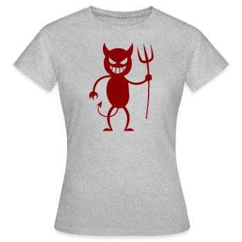 Diable Lucifer Satan Diable Enfer - T-shirt Femme - gris chiné - Devant - AI Model Female 172 dark (172cm)