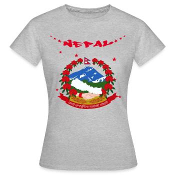 Nepal - Frauen T-Shirt - Grau meliert - Vorne - AI Model Female 172 dark (172cm)