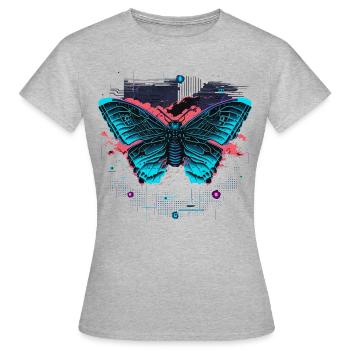 Papillon Ailes illuminées - T-shirt Femme - gris chiné - Devant - AI Model Female 172 dark (172cm)