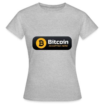 bitcoin accepted here - Women's T-Shirt - heather grey - Front - AI Model Female 172 dark (172cm)