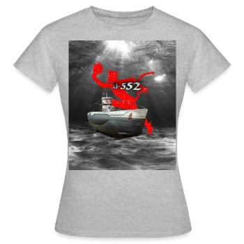 "U 552" U-Boot - Frauen T-Shirt - Grau meliert - Vorne - AI Model Female 172 dark (172cm)