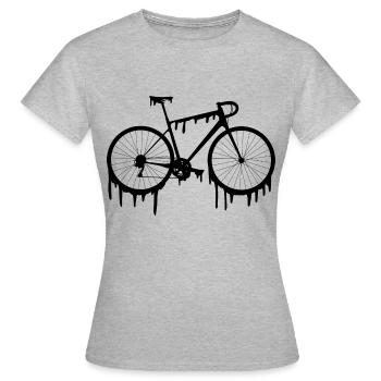 Vélo, vélo de course, hommes, femmes, drôle, Halloween - T-shirt Femme - gris chiné - Devant - AI Model Female 172 dark (172cm)