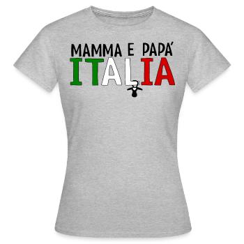 Mamma e papa Italia - Frauen T-Shirt - Grau meliert - Vorne - AI Model Female 172 dark (172cm)