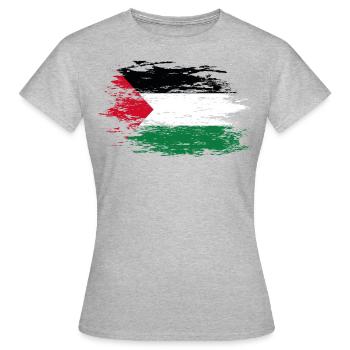 Drapeau palestinien utilisé - T-shirt Femme - gris chiné - Devant - AI Model Female 172 dark (172cm)