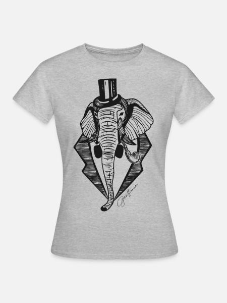 Gentlemen Elefant - Frauen T-Shirt - Grau meliert