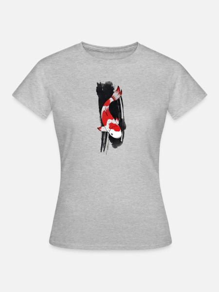 Koi Karpfen - Frauen T-Shirt - Grau meliert