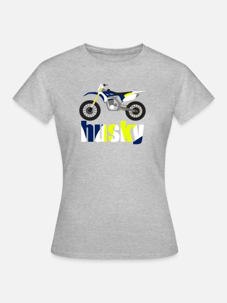 Husky Enduro Cross Geschenk Geschenkidee - Frauen T-Shirt - Grau meliert