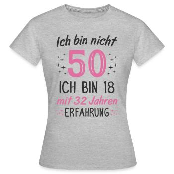 50. Geburtstag Lustig 50 Jahre Geburtstagsgeschenk - Frauen T-Shirt - Grau meliert - Vorne - AI Model Female 172 dark (172cm)