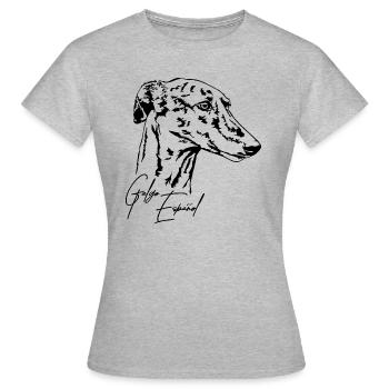GALGO ESPANOL Portrait Windhunde Windhund Wilsigns - Frauen T-Shirt - Grau meliert - Vorne - AI Model Female 172 dark (172cm)