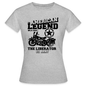 US Army Liberator Motorcycle WLA 1942 - Women's T-Shirt - heather grey - Front - AI Model Female 172 dark (172cm)