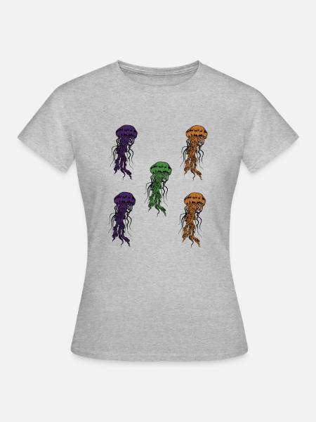 Quallen Shirt - Frauen T-Shirt - Grau meliert