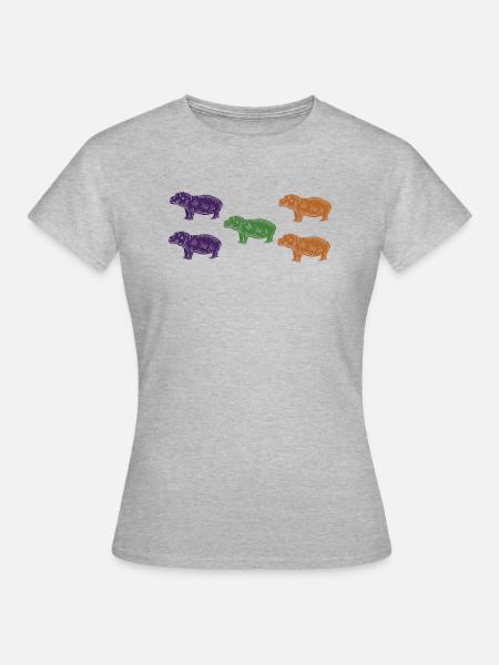 Flusspferde - Frauen T-Shirt - Grau meliert