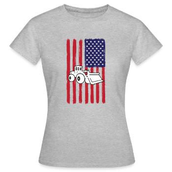 USA Chargeuse sur pneus Amérique - T-shirt Femme - gris chiné - Devant - AI Model Female 172 dark (172cm)