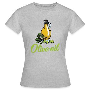 Huile d’olive - T-shirt Femme - gris chiné - Devant - AI Model Female 172 dark (172cm)