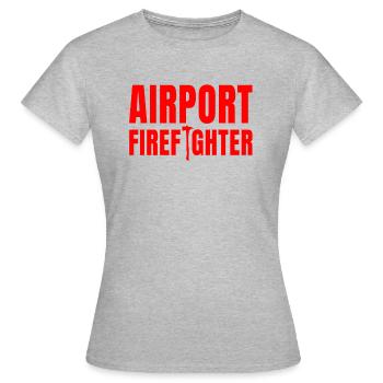 Pompier de l’aéroport - T-shirt Femme - gris chiné - Devant - AI Model Female 172 dark (172cm)