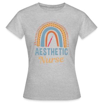 Ästhetische Krankenschwester Regenbogen - Frauen T-Shirt - Grau meliert - Vorne - AI Model Female 172 dark (172cm)