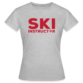 Moniteur de ski - T-shirt Femme - gris chiné - Devant - AI Model Female 172 dark (172cm)