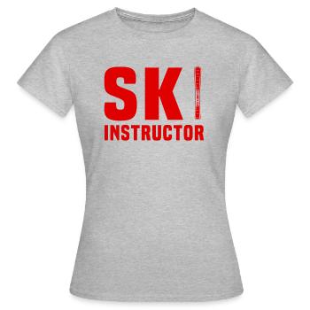 Moniteur de ski - T-shirt Femme - gris chiné - Devant - AI Model Female 172 dark (172cm)