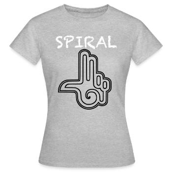 Spiral Tribe Tekno Système sonore collectif Psychede - T-shirt Femme - gris chiné - Devant - AI Model Female 172 dark (172cm)