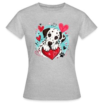 Amour dalmatien - Brown - T-shirt Femme - gris chiné - Devant - AI Model Female 172 dark (172cm)