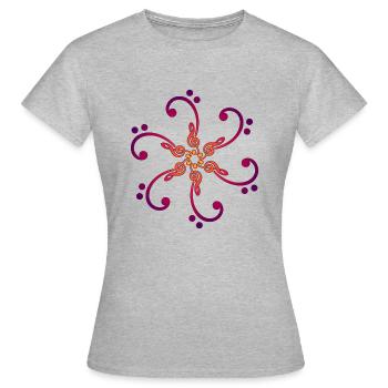 Music, mandala, clef, bass clef, bass - Women's T-Shirt - heather grey - Front - AI Model Female 172 dark (172cm)