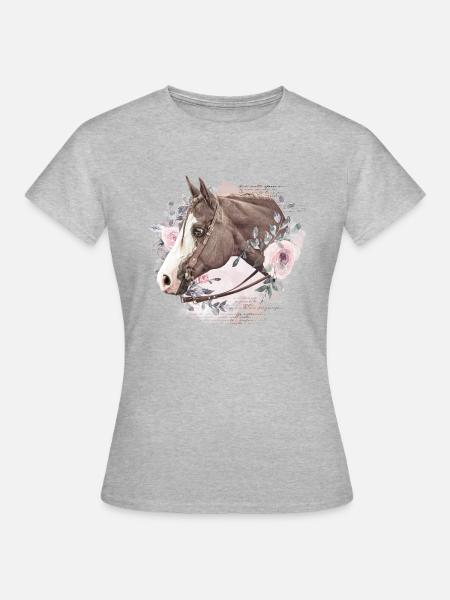 Western Rose - Frauen T-Shirt - Grau meliert