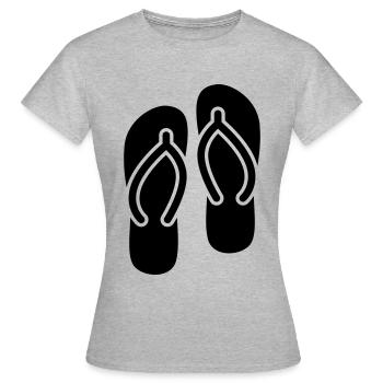 Icône Tongs - T-shirt Femme - gris chiné - Devant - AI Model Female 172 dark (172cm)